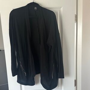 📌 3 for $20📌Bobeau Black Open Front Cardigan with Zippered Pockets size XL